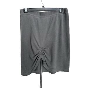 Wilt Gray Cotton Drawstring Cinched Skirt Women's Large